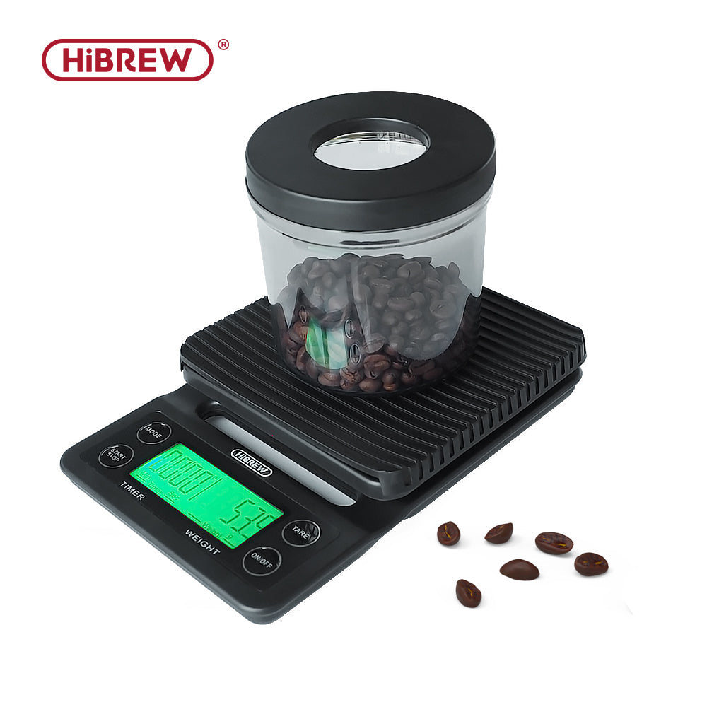 HiBREW 3000g/0.1g Digital Coffee Bean Electronic Scale with Auto Timer LED Screen High Precision Pour Over Coffee Easy to Carry