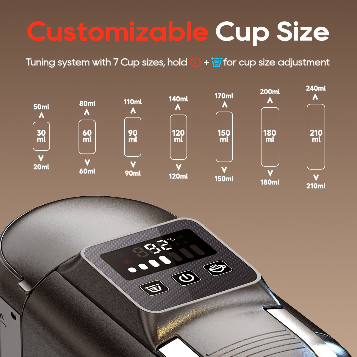 HiBREW Coffee Maker H2C | Smart Touch Control, 7 Cup Sizes, Hot & Cold Brew, Precise Temp