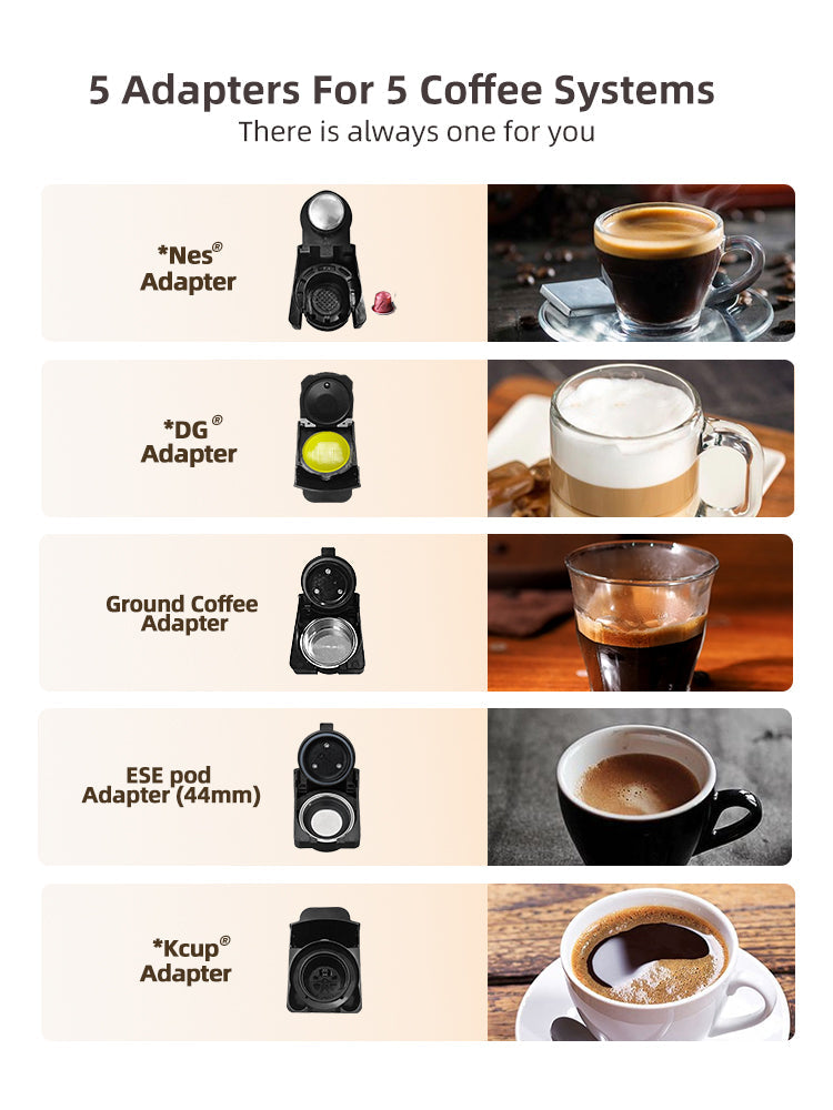 HiBREW 5 in 1 Multiple Capsule Coffee Machine  20Bar H2B