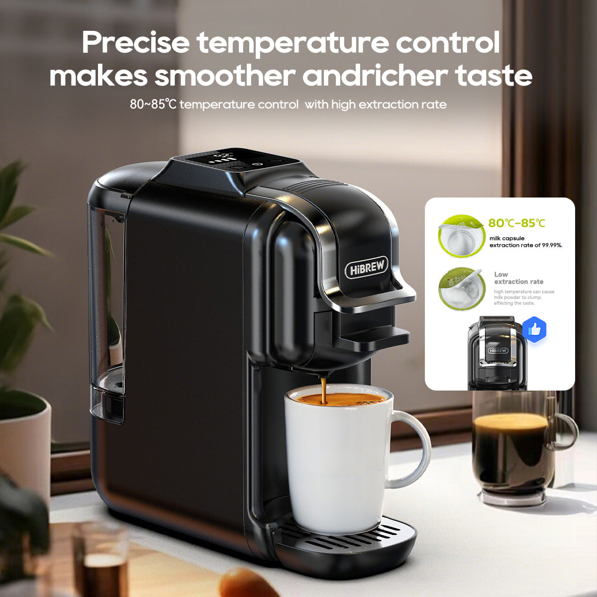 HiBREW Coffee Maker H2C | Smart Touch Control, 7 Cup Sizes, Hot & Cold Brew, Precise Temp