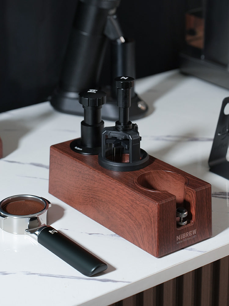 HiBREW 51mm 58mm Press & Spin WDT Tool - Magnetic Espresso Coffee Powder Distributor (Aluminum & Stainless Steel)