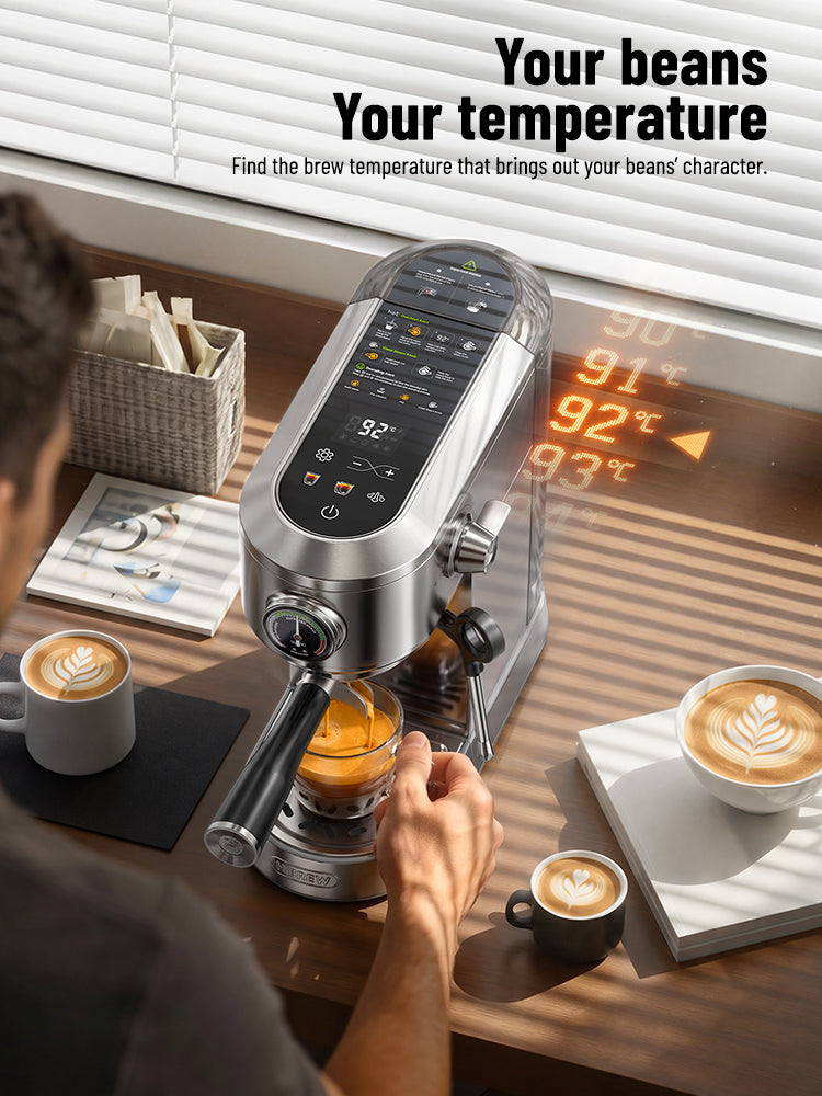 HiBREW H13Touch Espresso Machine Multi-stage adjustable PID temperature control