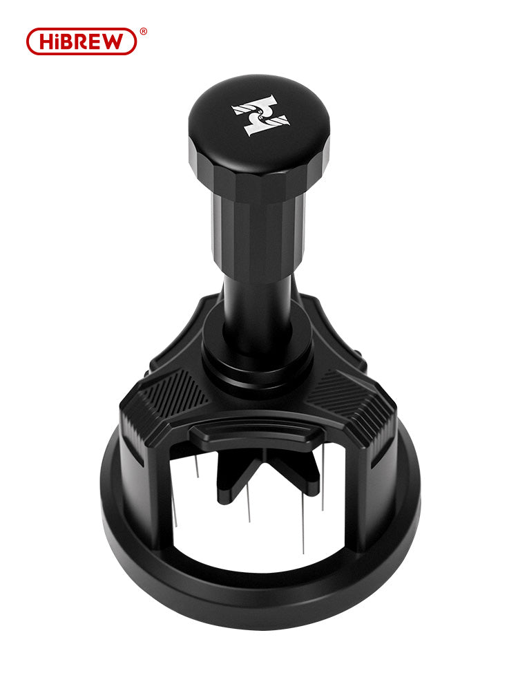 HiBREW 51mm 58mm Press & Spin WDT Tool - Magnetic Espresso Coffee Powder Distributor (Aluminum & Stainless Steel)