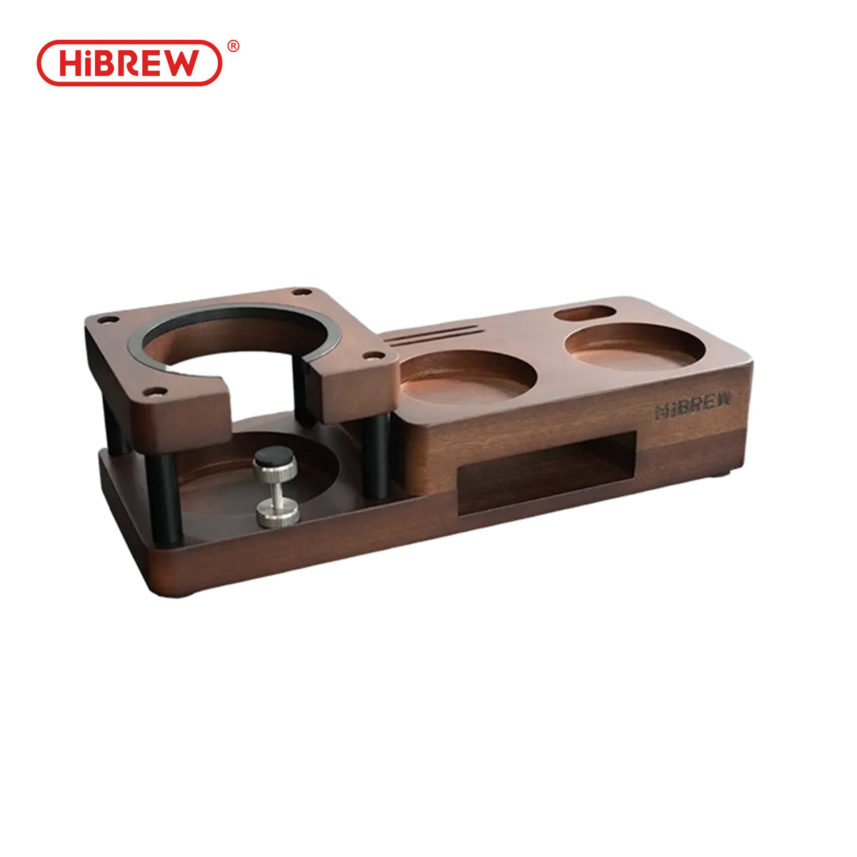 HiBREW Wood Tamping Station Tamper Holder 51/58mm Portafilter Holder Filter Screen Holder Espresso Distributor for H10A H13