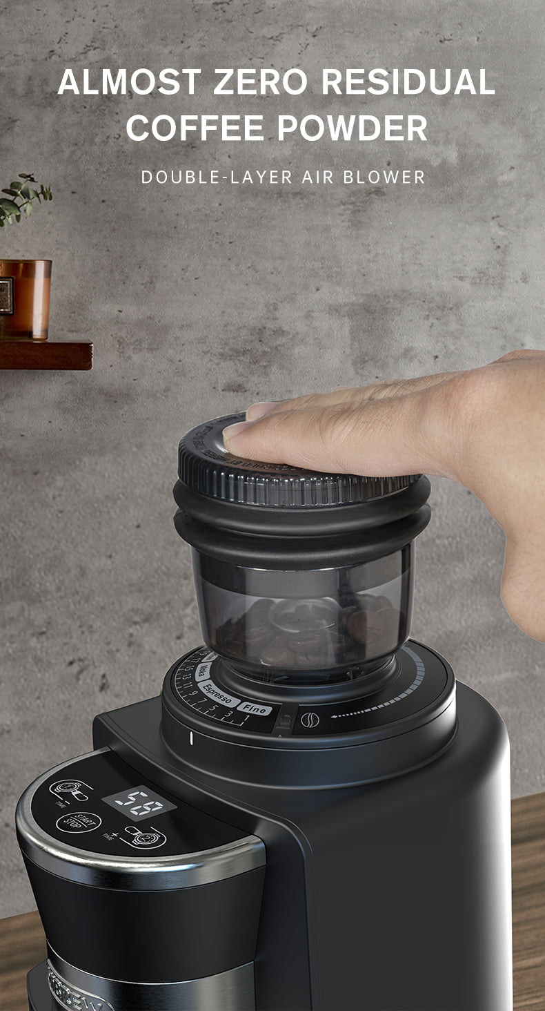 HiBREW Automatic Burr Mill Electric Coffee Grinder with 31 Gears  Visual Bean Storage G3A