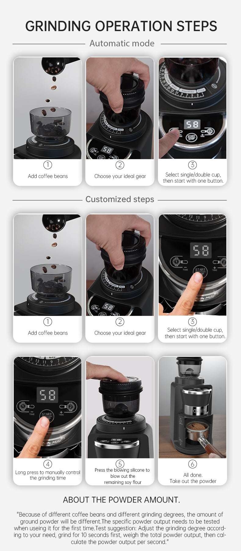 HiBREW Automatic Burr Mill Electric Coffee Grinder with 31 Gears  Visual Bean Storage G3A