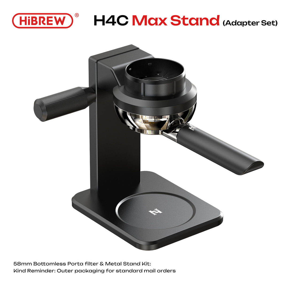 HiBREW H4C Max Stand 58mm Bottomless Portafilter and Metal Stand Kit, Ultra 58 Barista Base Station for H4C Portable Espresso Machine Accessories
